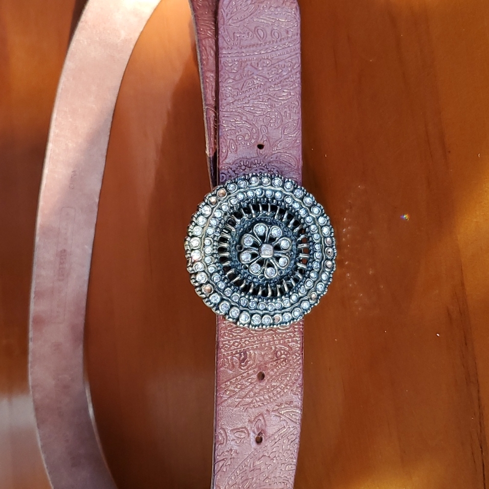 Fossil Genuine Leather Accent Stones Belt